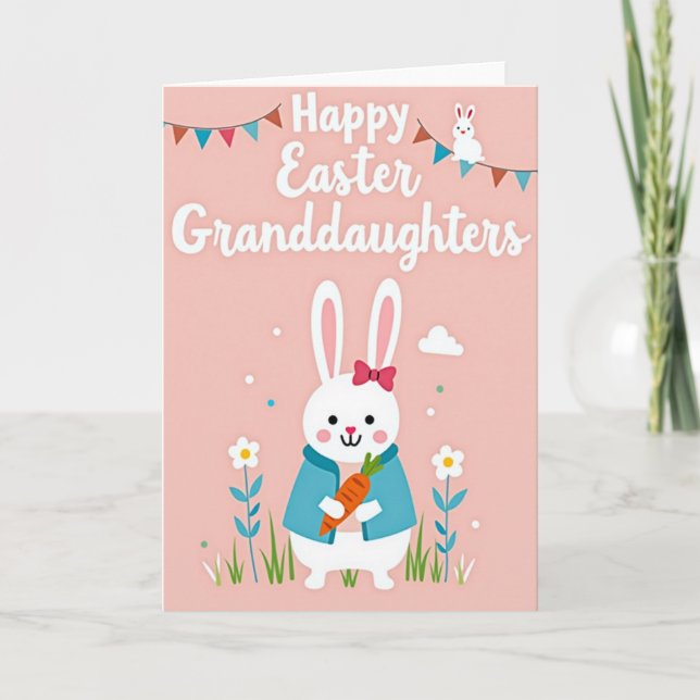 Rabbit And Polka Dots Card (Front)