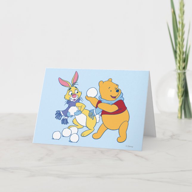 Rabbit and Pooh Holiday Card (Front)