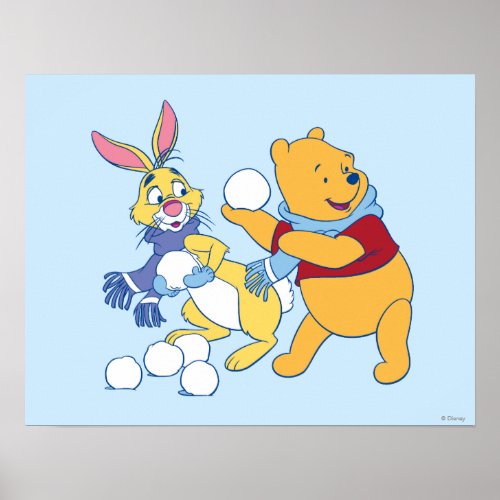 Rabbit and Pooh Poster