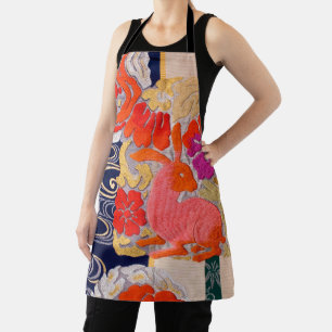Rabbit and Running Water, Japanese Design Apron