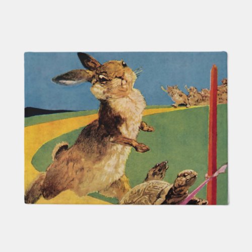 Rabbit and the Hare by Harry Rountree Doormat