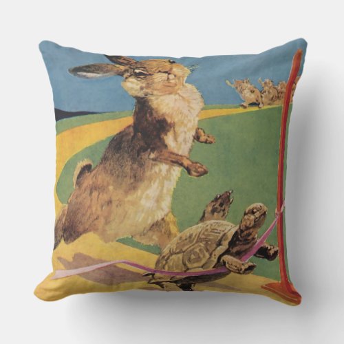 Rabbit and the Hare by Harry Rountree Outdoor Pillow