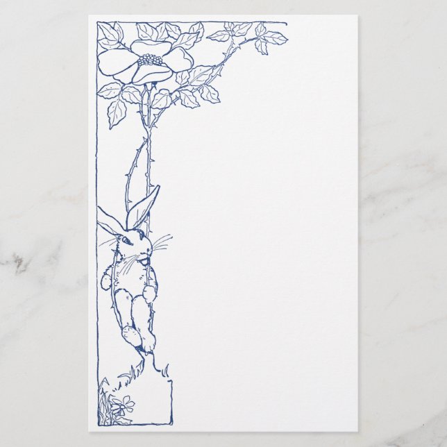Rabbit and Wild Rose Stationery (Front)