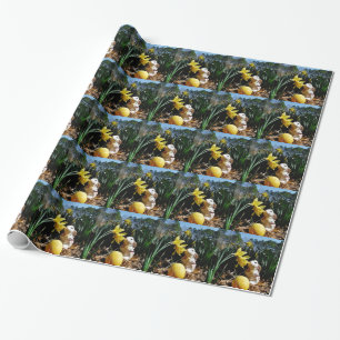 Rabbit and Yellow  Easter egg Wrapping Paper