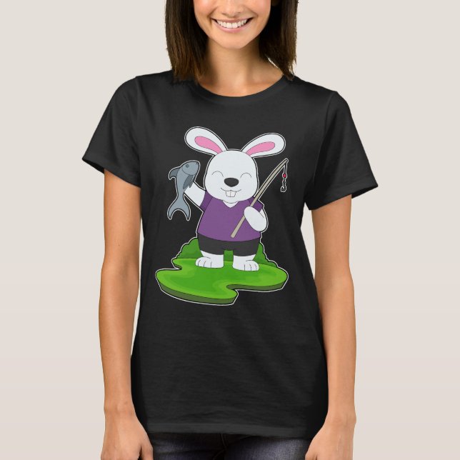 Rabbit Angler Fish Fishing T-Shirt (Front)