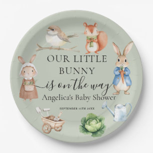 Rabbit Animals Garden Tools Baby Shower Paper Plates