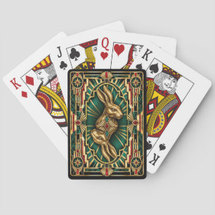 Rabbit, Art Deco Wildlife Poker Cards