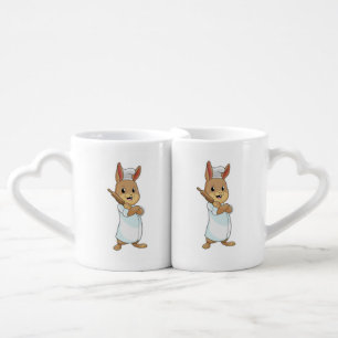 Rabbit as Baker with Rolling pin Coffee Mug Set
