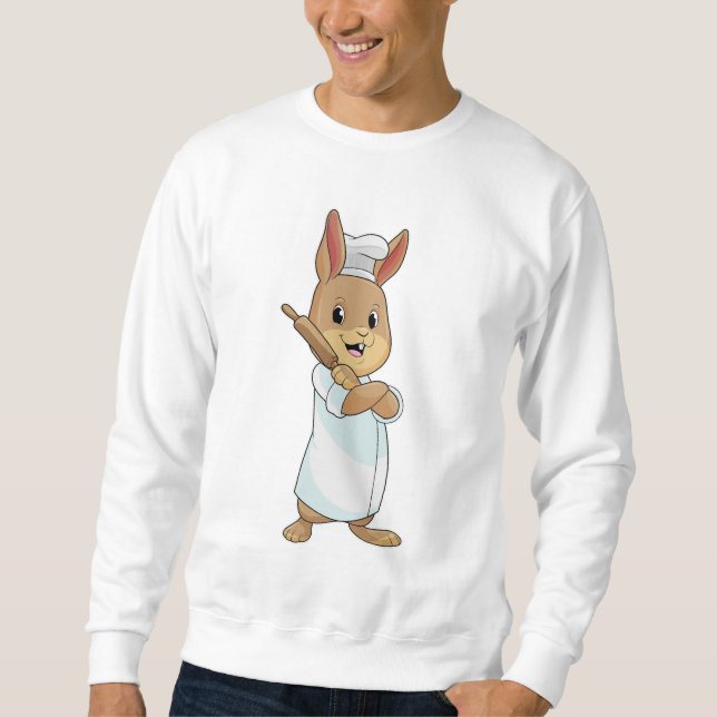 Rabbit as Baker with Rolling pin Sweatshirt (Front)