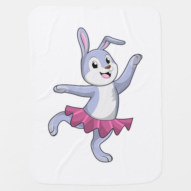Rabbit as Ballerina at Ballet Baby Blanket (Front)