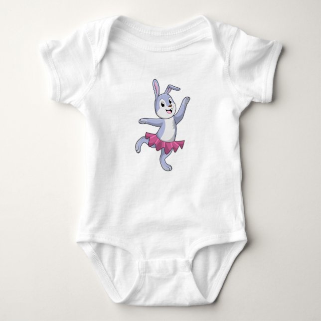 Rabbit as Ballerina at Ballet Baby Bodysuit (Front)