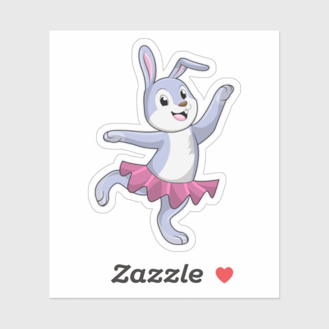 Rabbit as Ballerina at Ballet Sticker (Sheet)