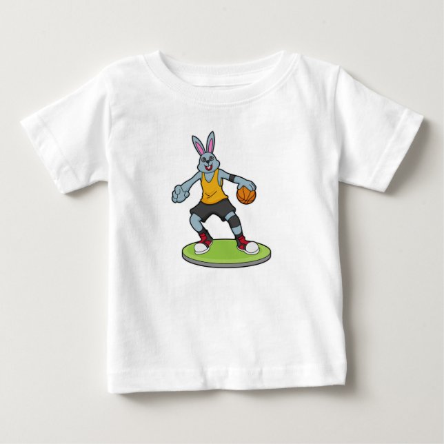 Rabbit as Basketball player with Basketball Baby T-Shirt (Front)
