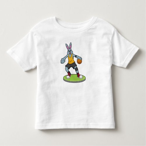 Rabbit as Basketball player with Basketball Toddler T_shirt