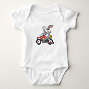 Rabbit as Biker with Motorcycle.PNG Baby Bodysuit