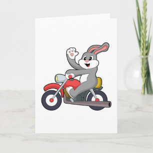Rabbit as Biker with Motorcycle.PNG Card