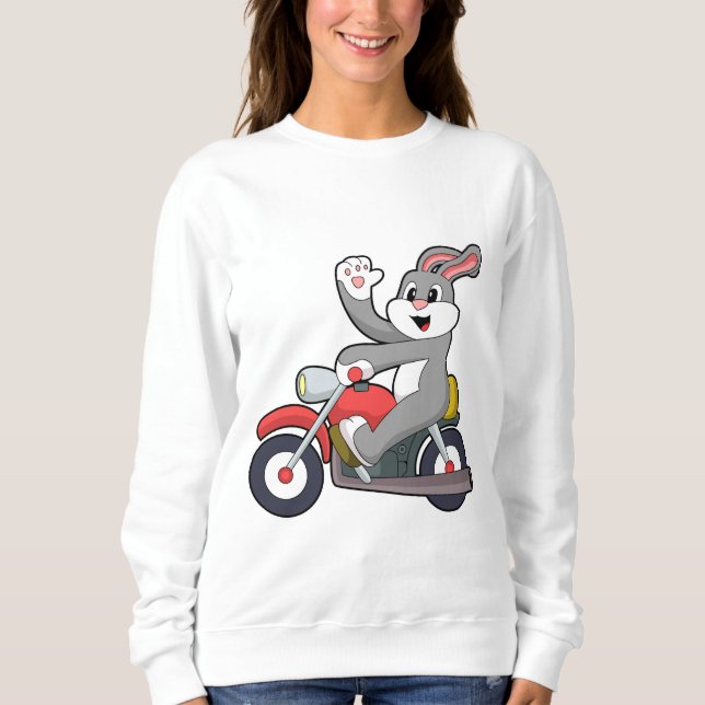 Rabbit as Biker with Motorcycle.PNG Sweatshirt (Front)