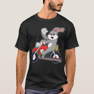Rabbit as Biker with Motorcycle T-Shirt