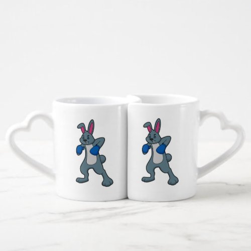 Rabbit as Boxer with Boxing gloves Coffee Mug Set