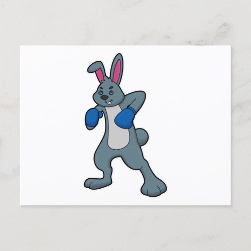 Rabbit as Boxer with Boxing gloves Postcard