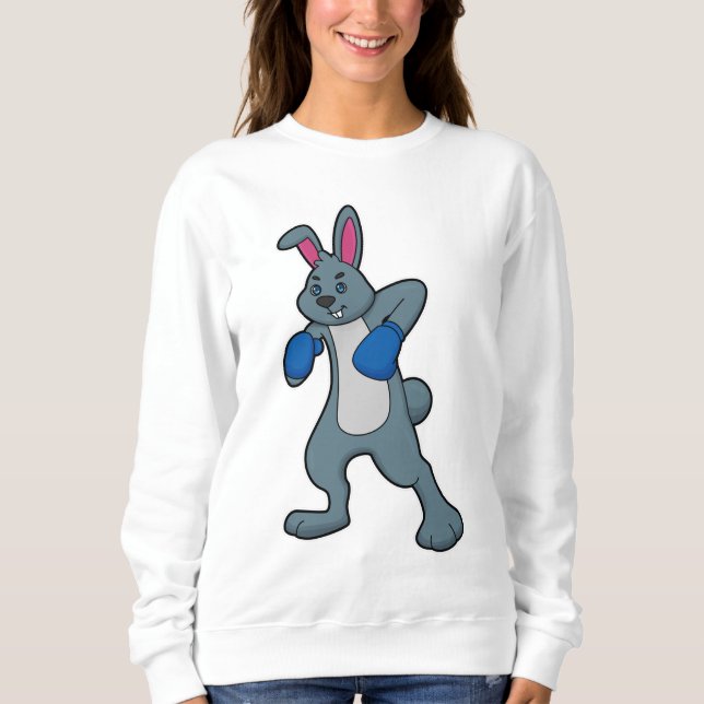 Rabbit as Boxer with Boxing gloves Sweatshirt (Front)