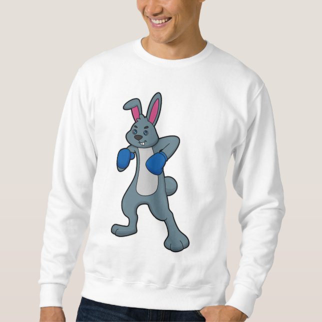 Rabbit as Boxer with Boxing gloves Sweatshirt (Front)