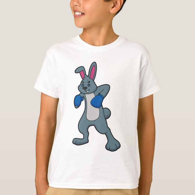 Rabbit as Boxer with Boxing gloves T-Shirt (Front)