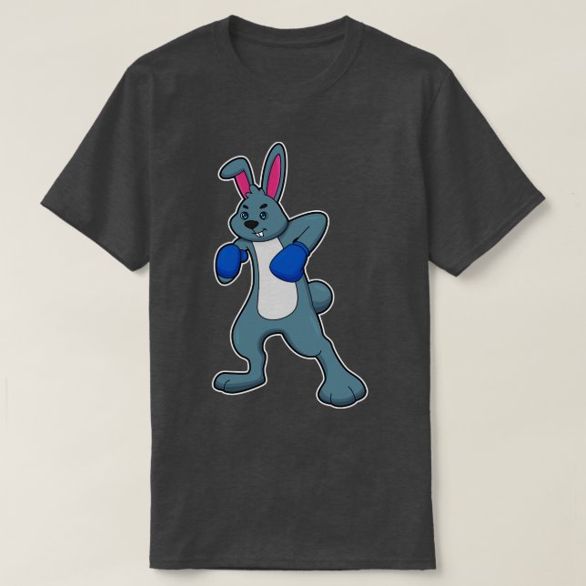 Rabbit as Boxer with Boxing gloves T-Shirt (Design Front)