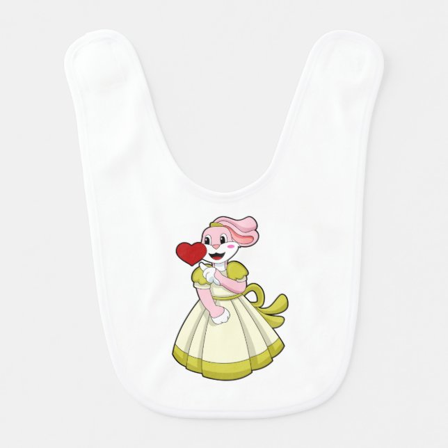 Rabbit as Bride with Wedding dress.PNG Baby Bib (Front)