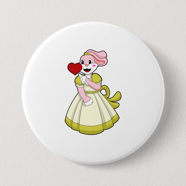 Rabbit as Bride with Wedding dress.PNG Button (Front)
