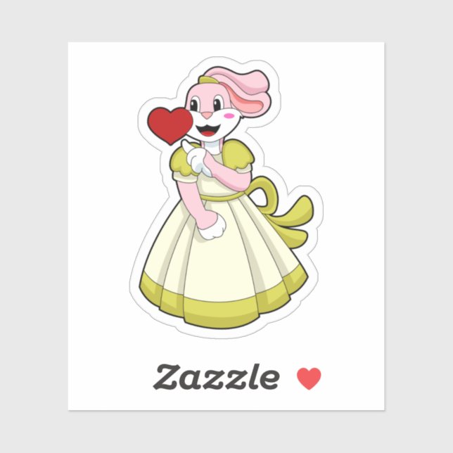Rabbit as Bride with Wedding dress.PNG Sticker (Sheet)