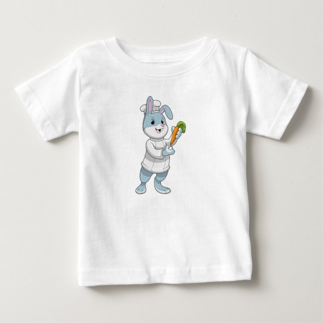 Rabbit as Cook with Carrot Baby T-Shirt (Front)