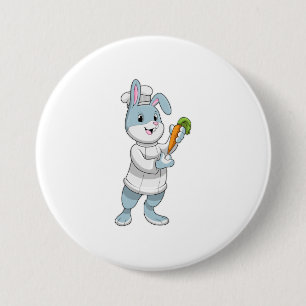 Rabbit as Cook with Carrot Button