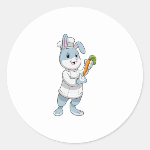 Rabbit as Cook with Carrot Classic Round Sticker