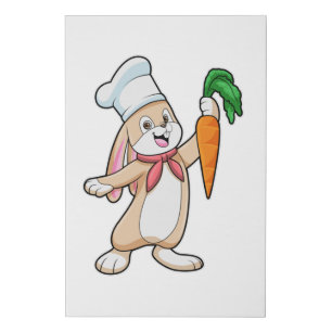 Rabbit as Cook with Carrot Faux Canvas Print