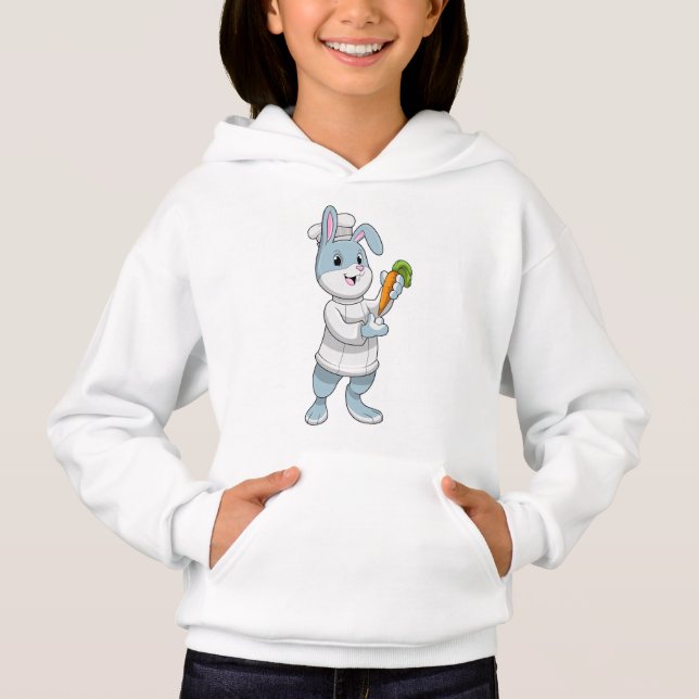 Rabbit as Cook with Carrot Hoodie (Front)