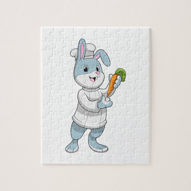 Rabbit as Cook with Carrot Jigsaw Puzzle (Vertical)