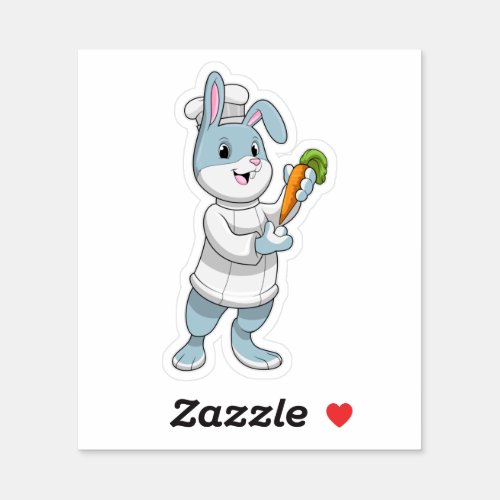 Rabbit as Cook with Carrot Sticker