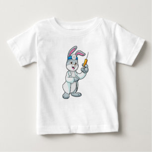 Rabbit as Doctor at Vaccination with Syringe Baby T-Shirt
