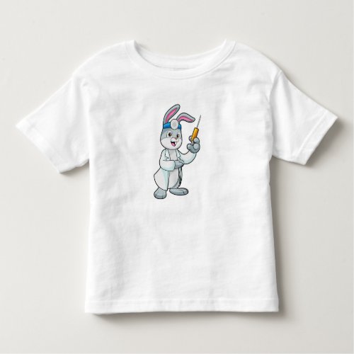 Rabbit as Doctor at Vaccination with Syringe Toddler T_shirt