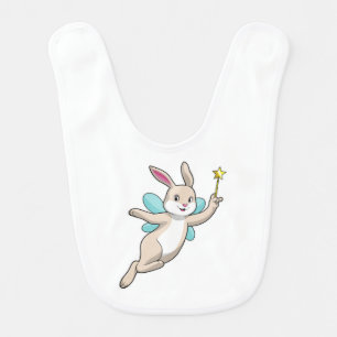 Rabbit as Fairy with Magic wand Baby Bib