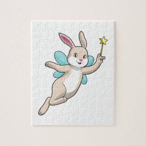Rabbit as Fairy with Magic wand Jigsaw Puzzle