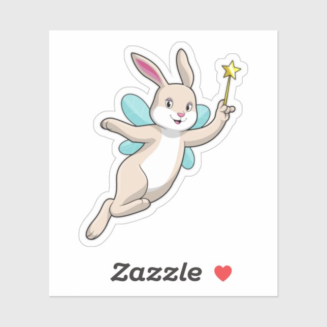 Rabbit as Fairy with Magic wand Sticker (Sheet)