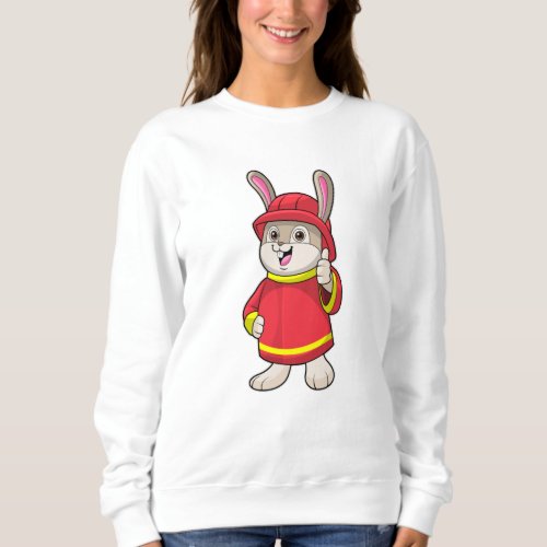 Rabbit as Firefighter with Helmet Sweatshirt