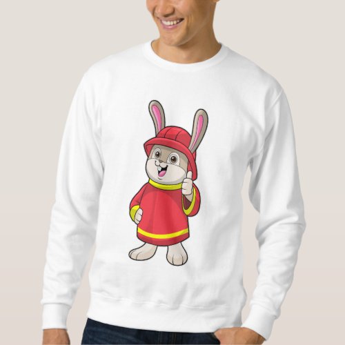 Rabbit as Firefighter with Helmet Sweatshirt