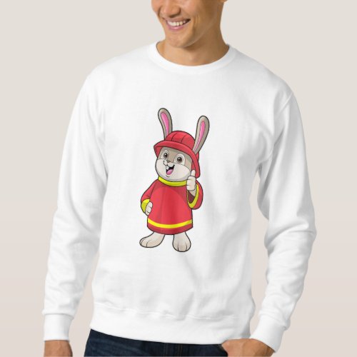 Rabbit as Firefighter with Helmet Sweatshirt