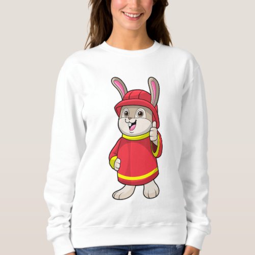 Rabbit as Firefighter with Helmet Sweatshirt