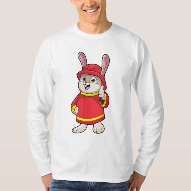 Rabbit as Firefighter with Helmet T-Shirt (Front)