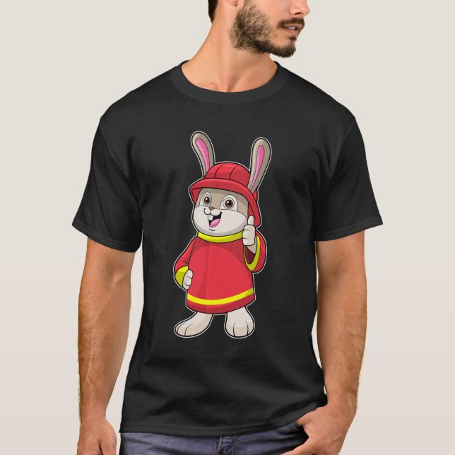 Rabbit as Firefighter with Helmet T-Shirt (Front)