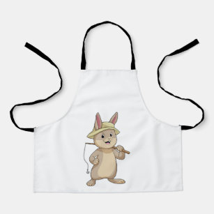 Rabbit as Fisher with Fishing rod Apron